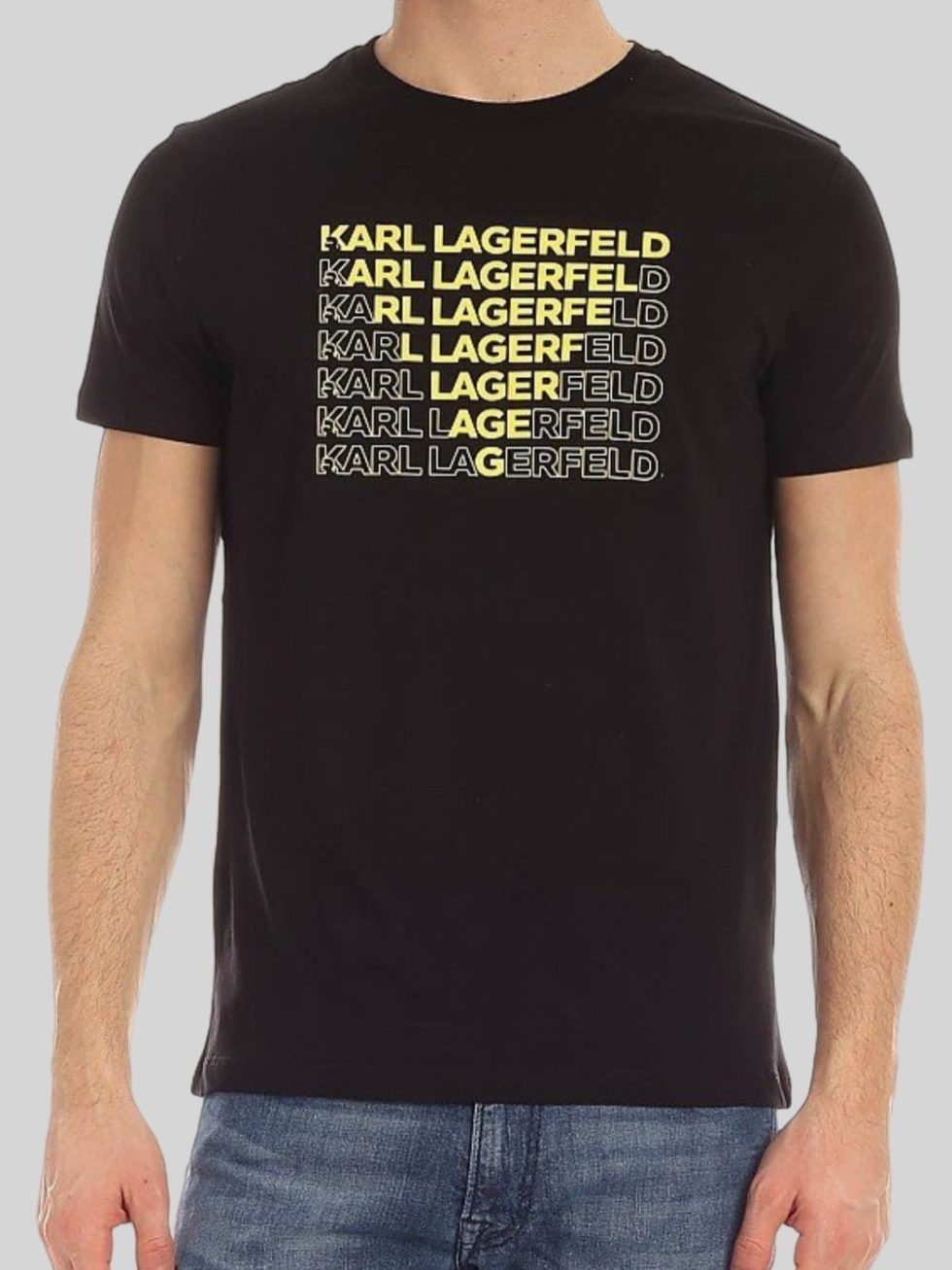 Karl Lagerfeld Yellow Logo Crewneck T Shirt Sotris Stores