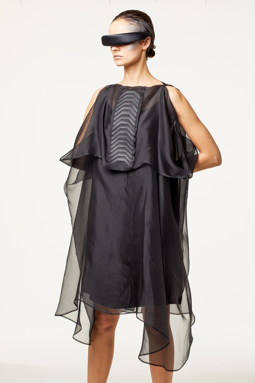 pier antonio gaspari | black silk dress