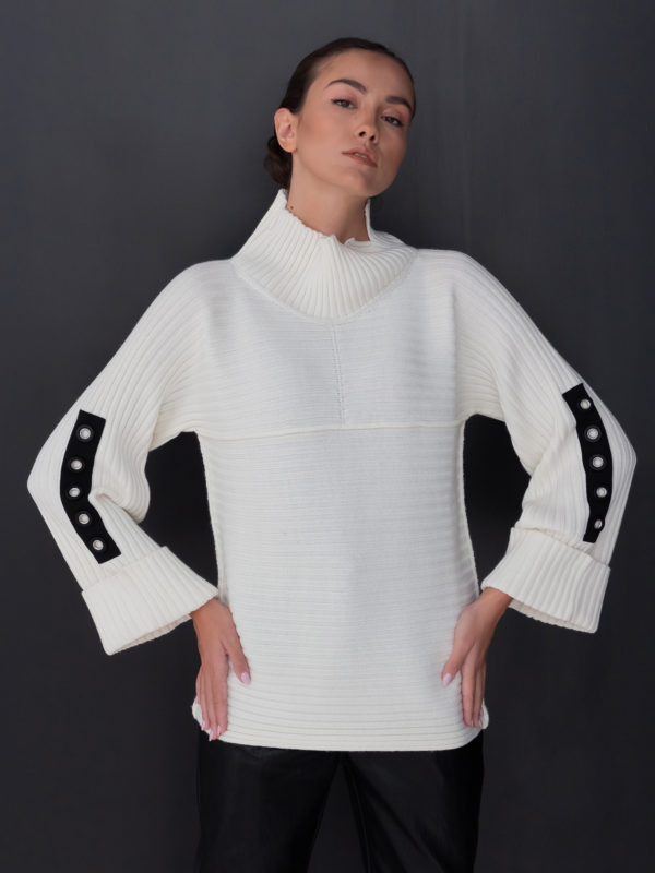 Pier antonio gaspari | Λευκό πουλόβερ στυλ ζιβάγκο