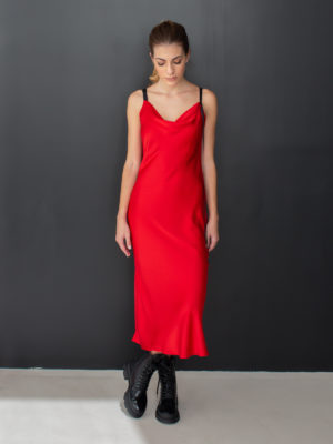 Sotris collection | Κόκκινο τύπου lingerie φόρεμα