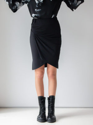Sotris collection | Black draped midi skirt