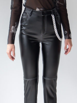 Sotris collection | Black leather-effect pants