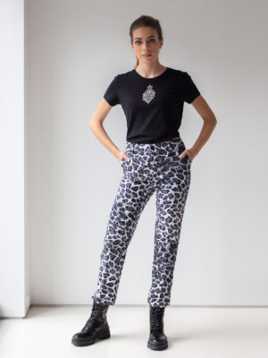 Sotris collection | Μαύρο λεοπάρ παντελόνι