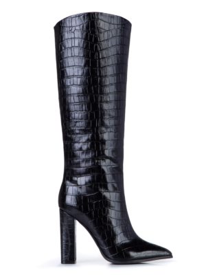 Makris | Eco croco-effect leather high heel boots