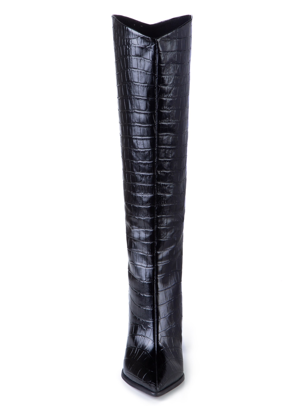 Makris | Eco croco-effect leather high heel boots - Sotris Stores