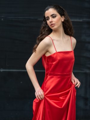 Sotris collection | Μακρύ φόρεμα με ντραπέ ανοιχτή πλάτη