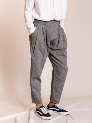 Dante | Elasticated waist herringbone trousers