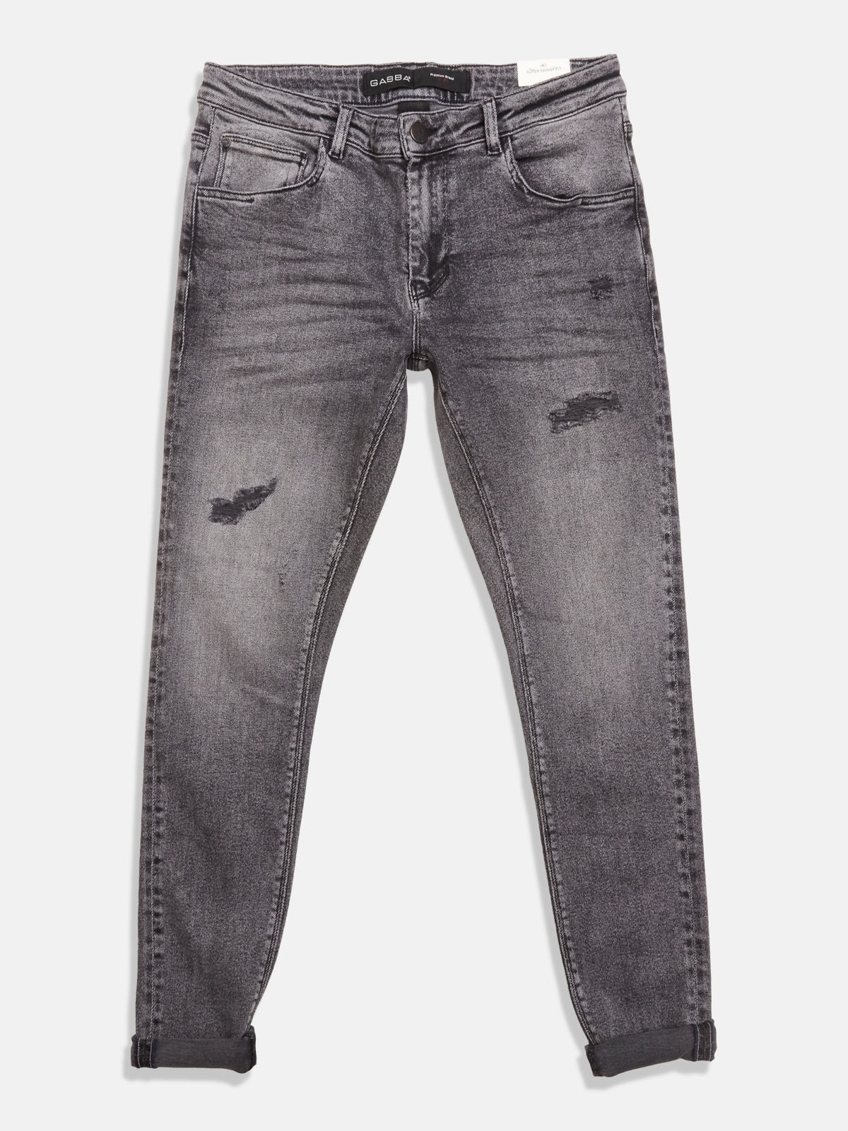 Gabba | Dark grey faded skinny jeans