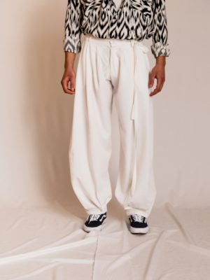 Dante | Flared trousers with tie belt