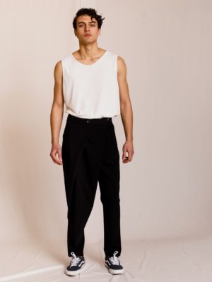 Dante | Pleated wrap front trousers