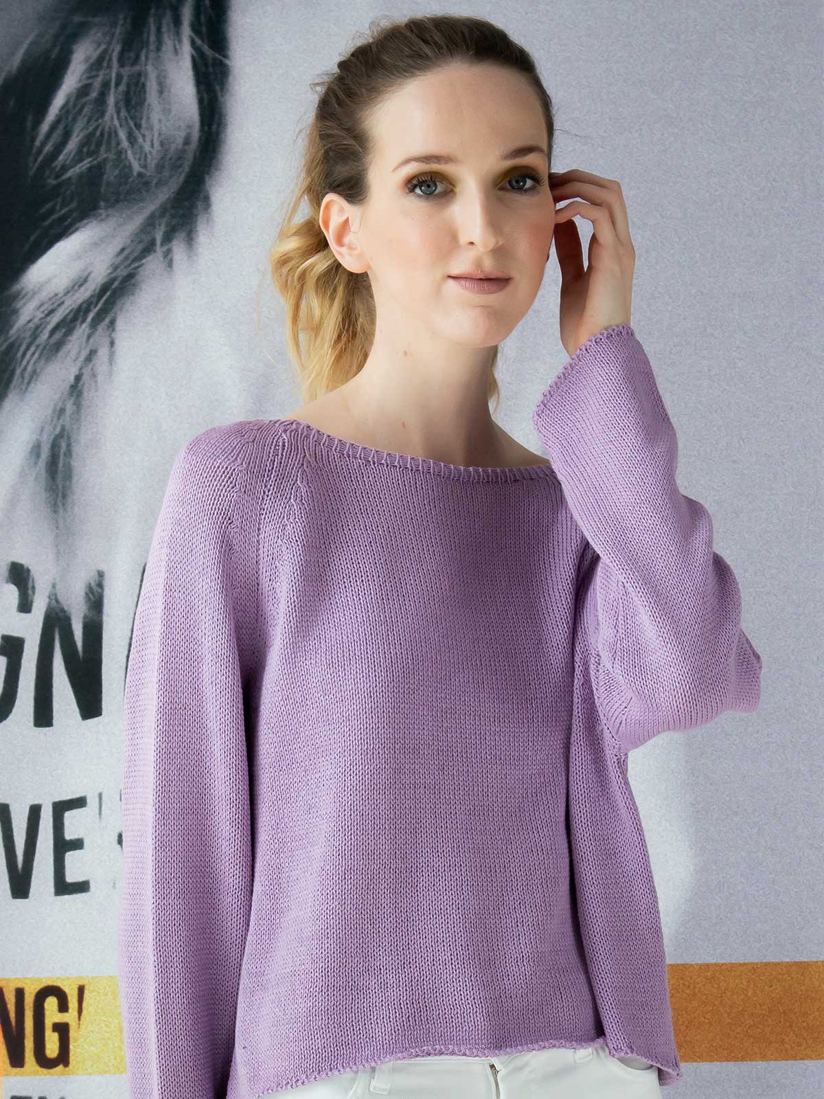 Sotris collection | Purple crop knitted blouse