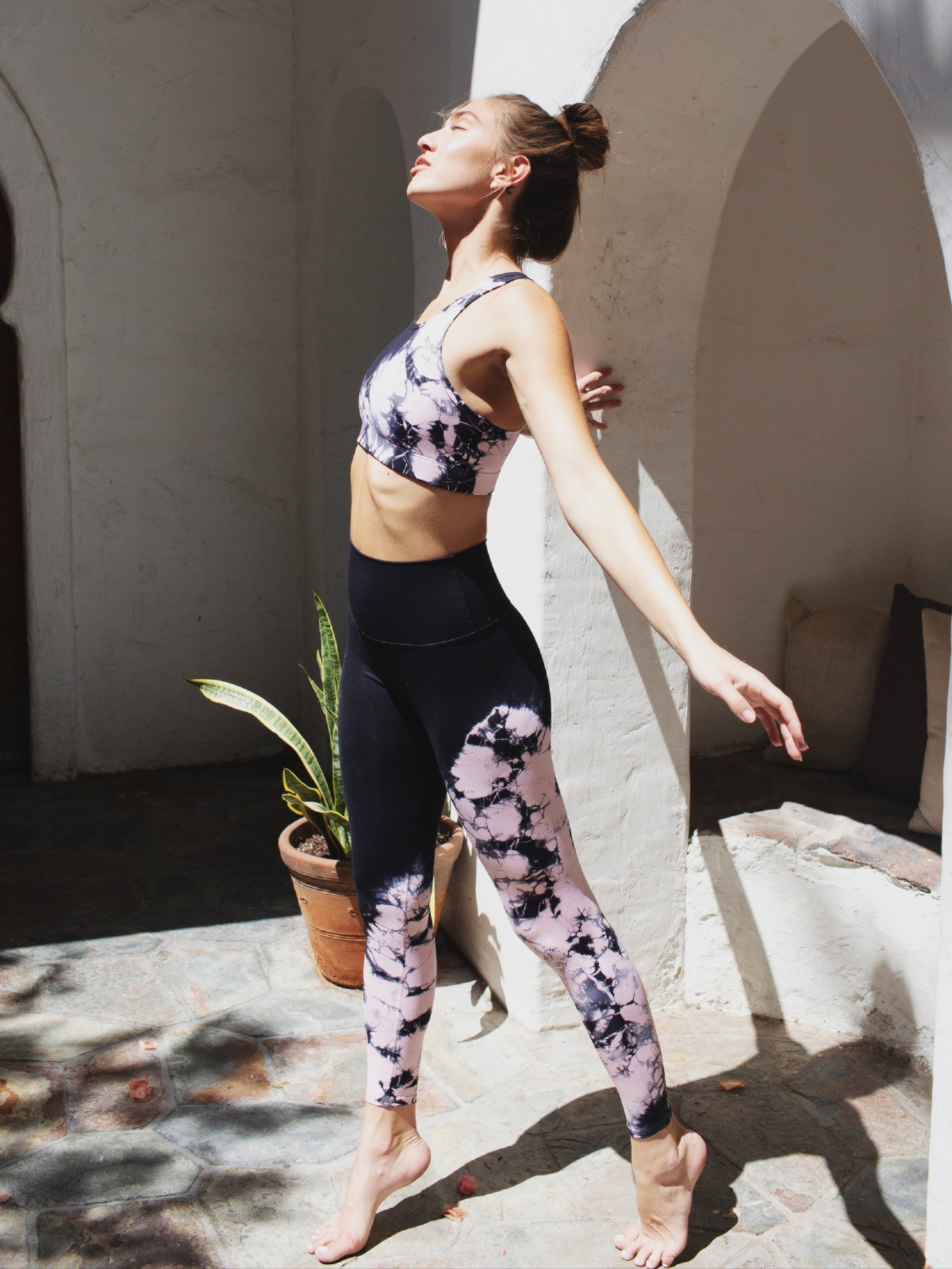 Electric and Rose | Tie-dye wide waistband leggings