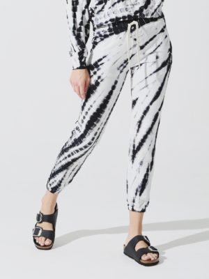 Electric and Rose | Black and white tie-dye sweatpants