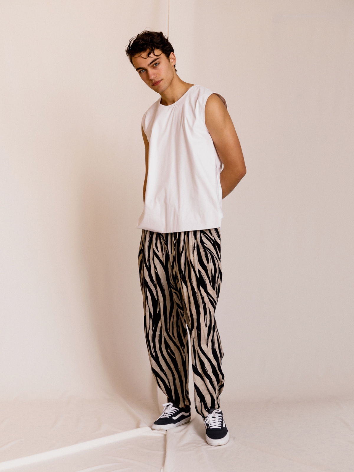 Dante | Zebra print pleated pants