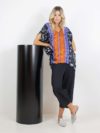 Pier Antonio Gaspari | Floral print wide blouse with shoulder drawstring