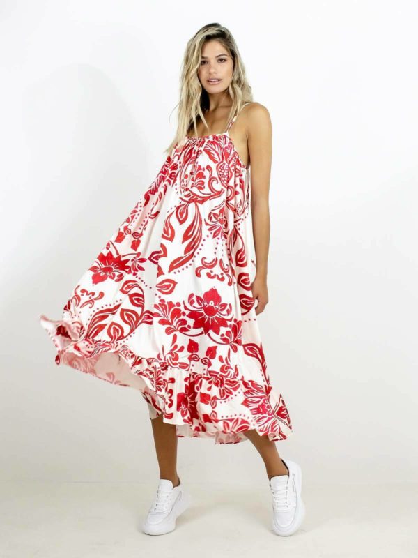 Sotris collection | Φόρεμα σάκος με λουλούδια