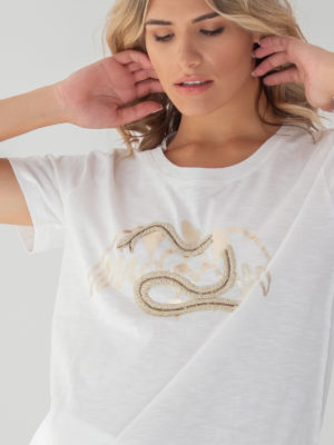 Mos Mosh | Studded snake print t-shirt