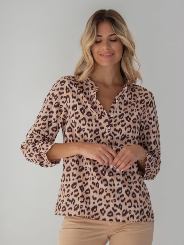 Sotris collection | Leopard henley blouse