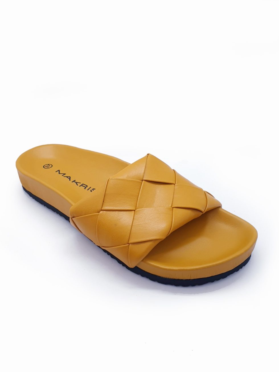 tan braided slides