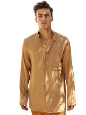 Dante Men | Mandarin collar shirt with chest pocket