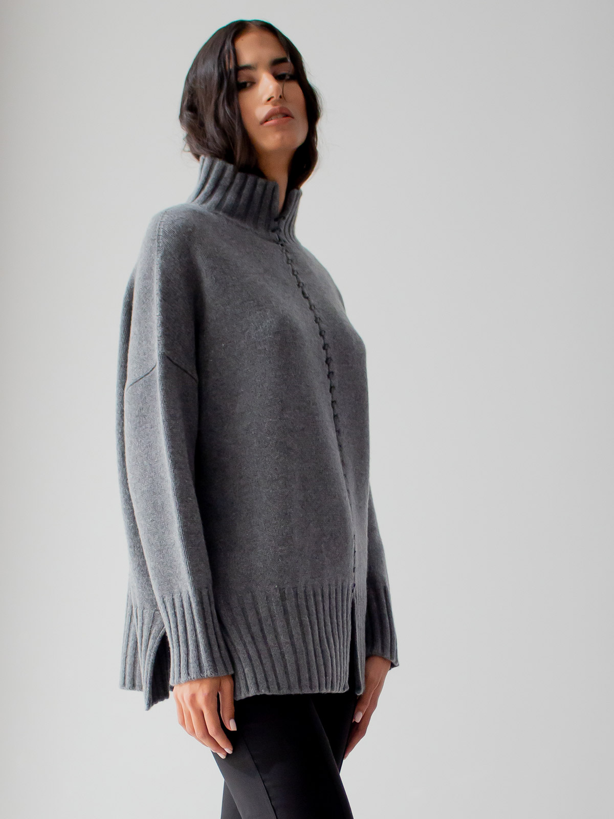 Pier Antonio Gaspari | Whipstitch mock neck sweater - Sotris Stores
