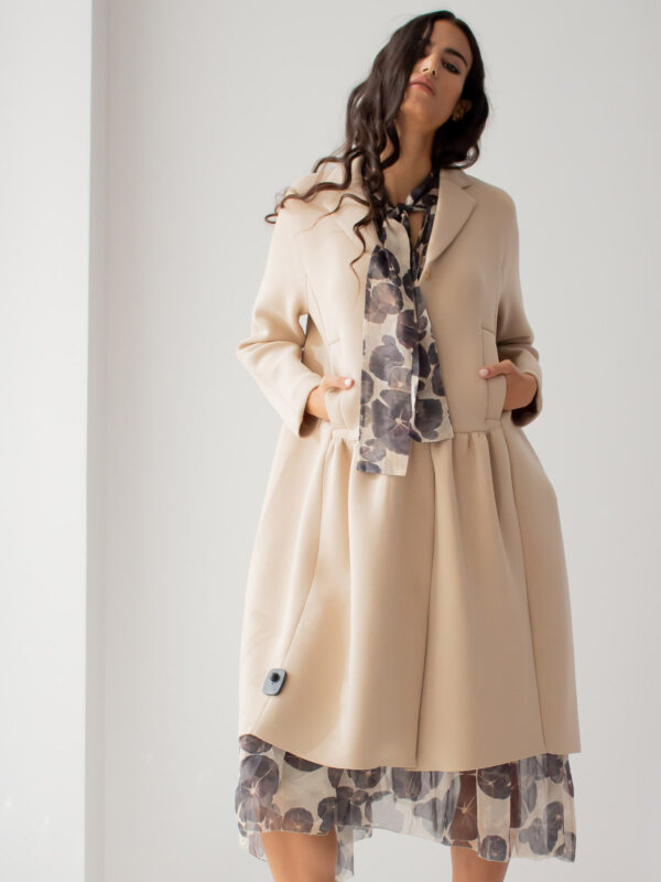 Psophia | Flared neoprene coat