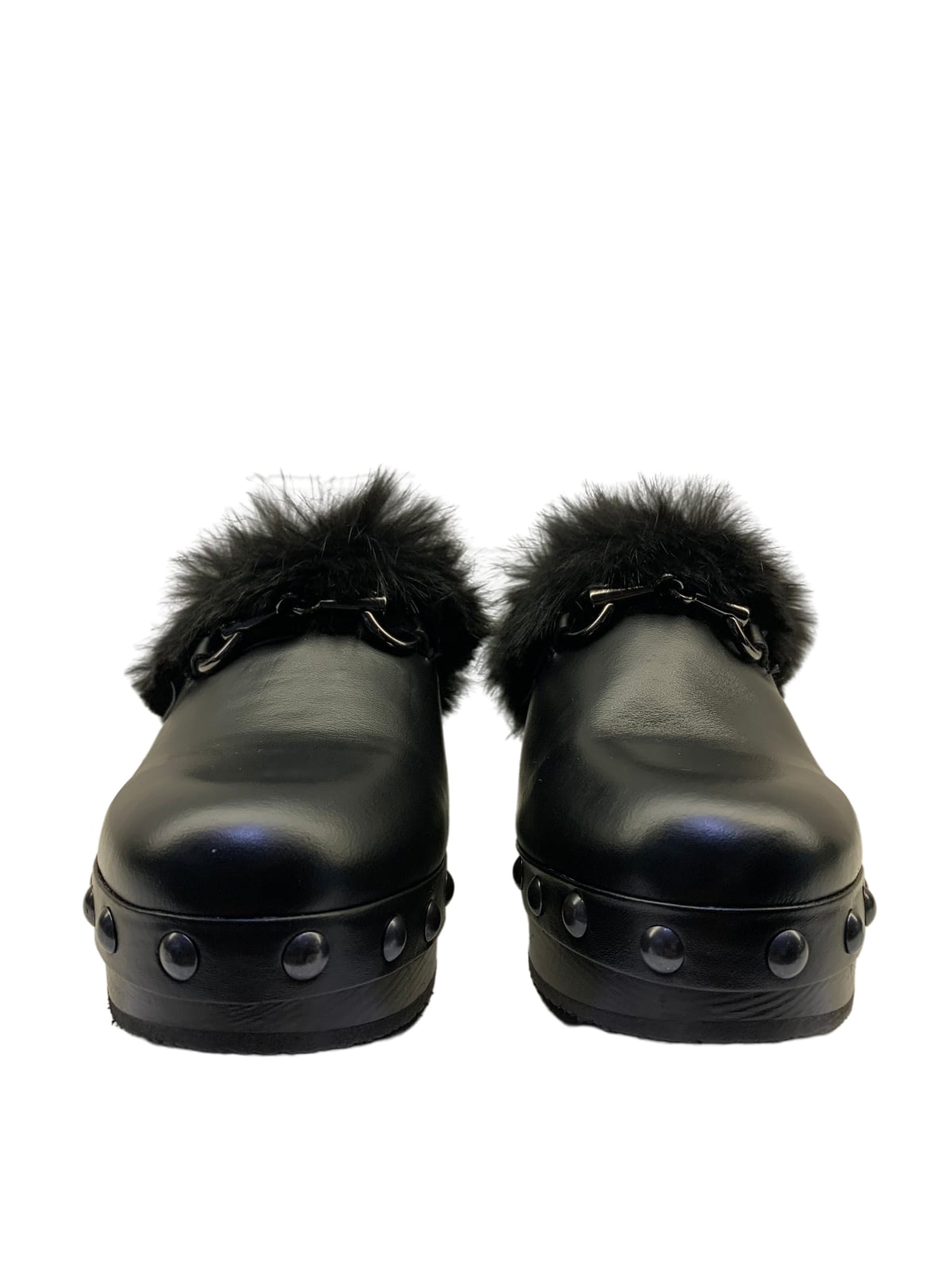 I love sandals | Faux fur slingback clogs