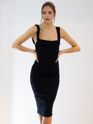 Sotris collection | Φόρεμα με ακάλυπτους ώμους και σούρες