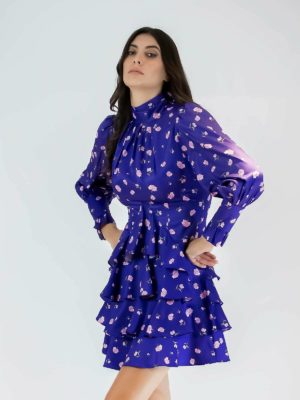 Sotris collection | Φόρεμα με στρώσεις βολάν και λουλούδια