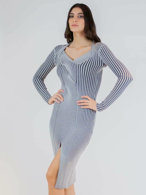 Sotris collection | Halter stripe rib dress