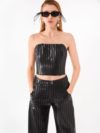 Nika Ioannidou | Strapless striped top