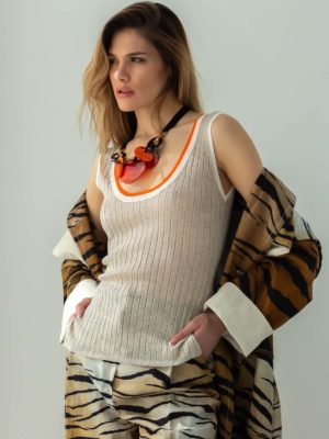 Beatrice | Glitter rib-knit top
