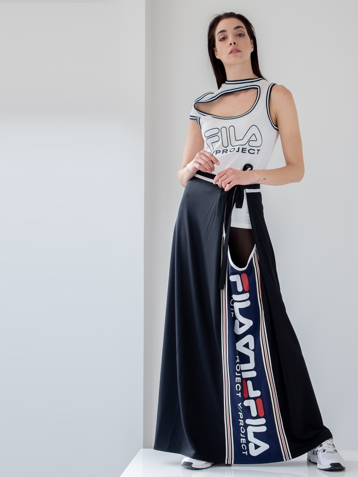 Y/Project x Fila | Tie side cutout skirt