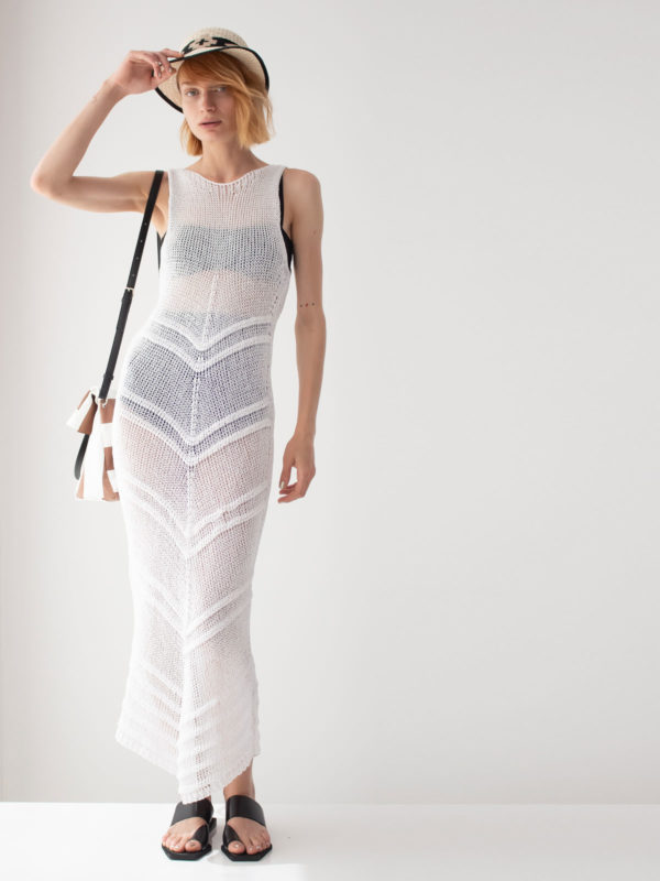 Sotris collection | Πλεκτό φόρεμα με κυματιστές ραφές