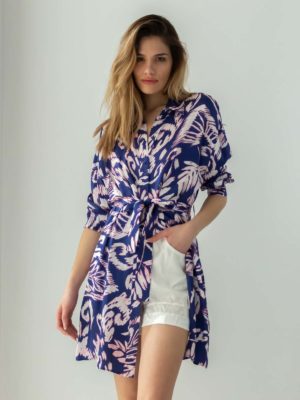 Beatrice | Floral pleated shirt dress