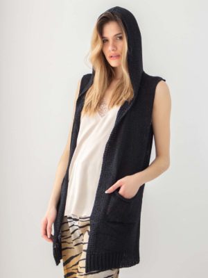 Sotris collection | Sleeveless hooded cardigan