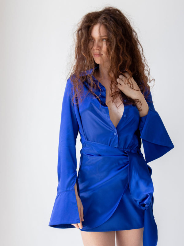 Sotris collection | Σεμιζιέ φόρεμα με δετή λεπτομέρεια
