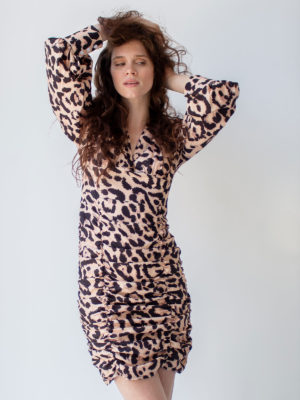Sotris Collection | Leopard print ruched dress