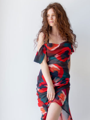 Sotris collection | Floral cold shoulder dress