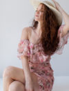 Sotris collection | Off shoulder rose print dress - Image 3