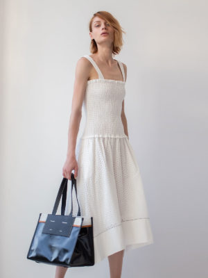 Proenza Schouler | Perforated shirred dress