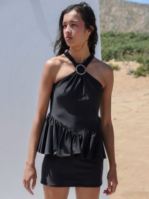 Nika Ioannidou | Ruffle halter neck dress
