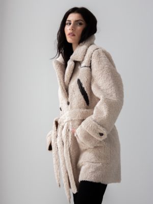 Mes Demoiselles | Double-breasted faux shearling coat