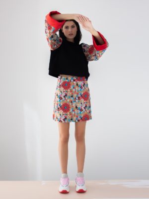 Essentiel Antwerp | Floral jacquard skirt