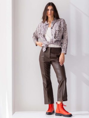 Beatrice B | Leather look flared trousers