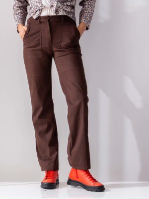 Beatrice B | Suede-effect straight-leg trousers