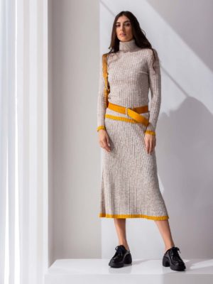 Beatrice B | Rib-knit contrast-trim turtleneck sweater