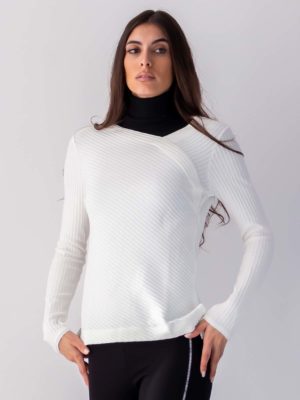 Sotris collection | Ribbed asymmetrical V-neck sweater
