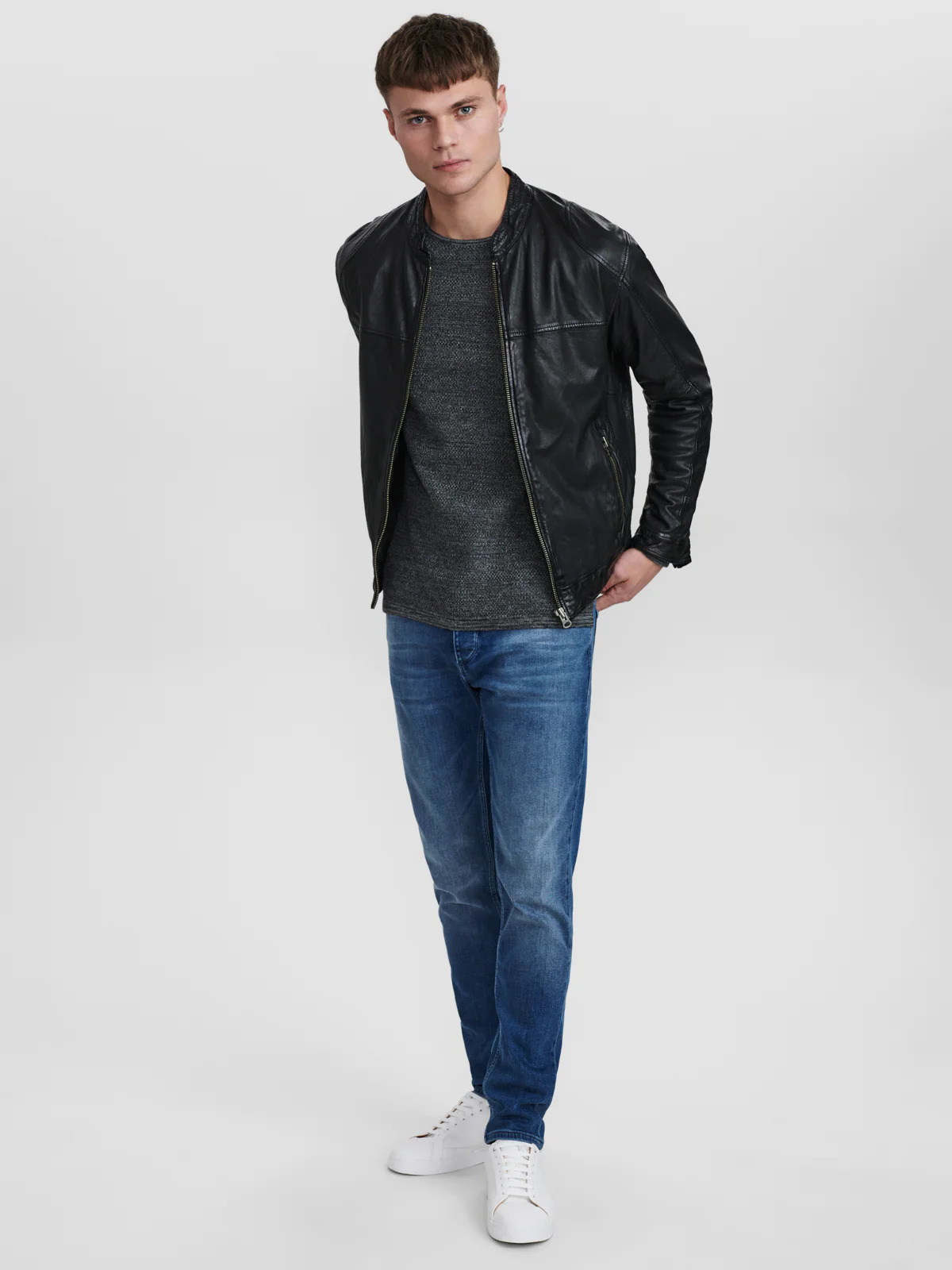 Gabba | Bailey one stand-collar leather jacket Stores
