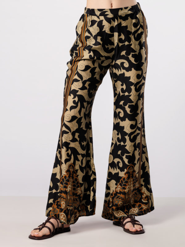 Mes Demoiselles | Abelia baroque print flared trousers